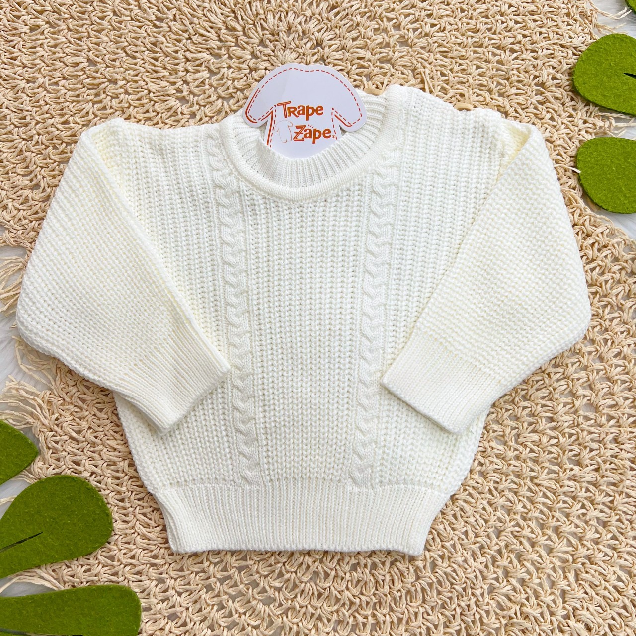 Blusa de Linha Ponto Alto Fechado - Off White